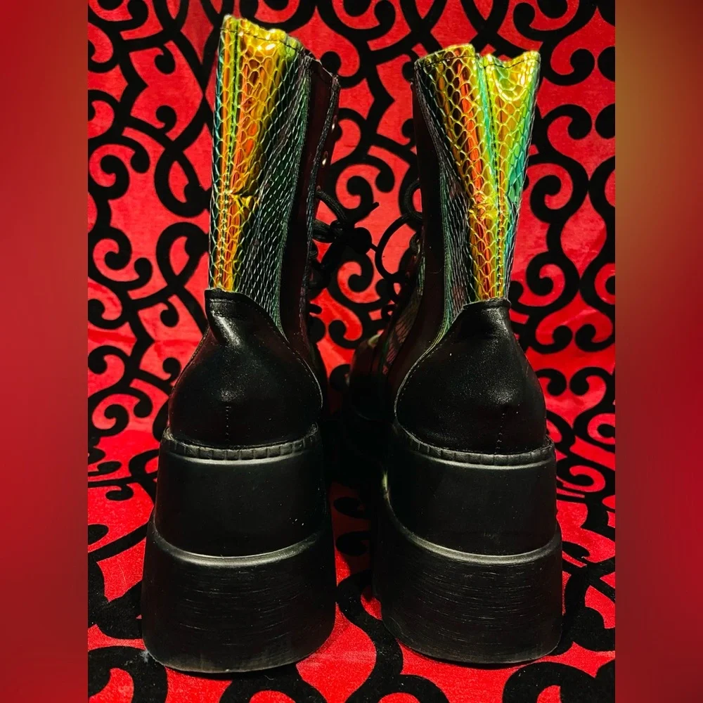 Women’s Platform Chunky Sole Iridescent Boots